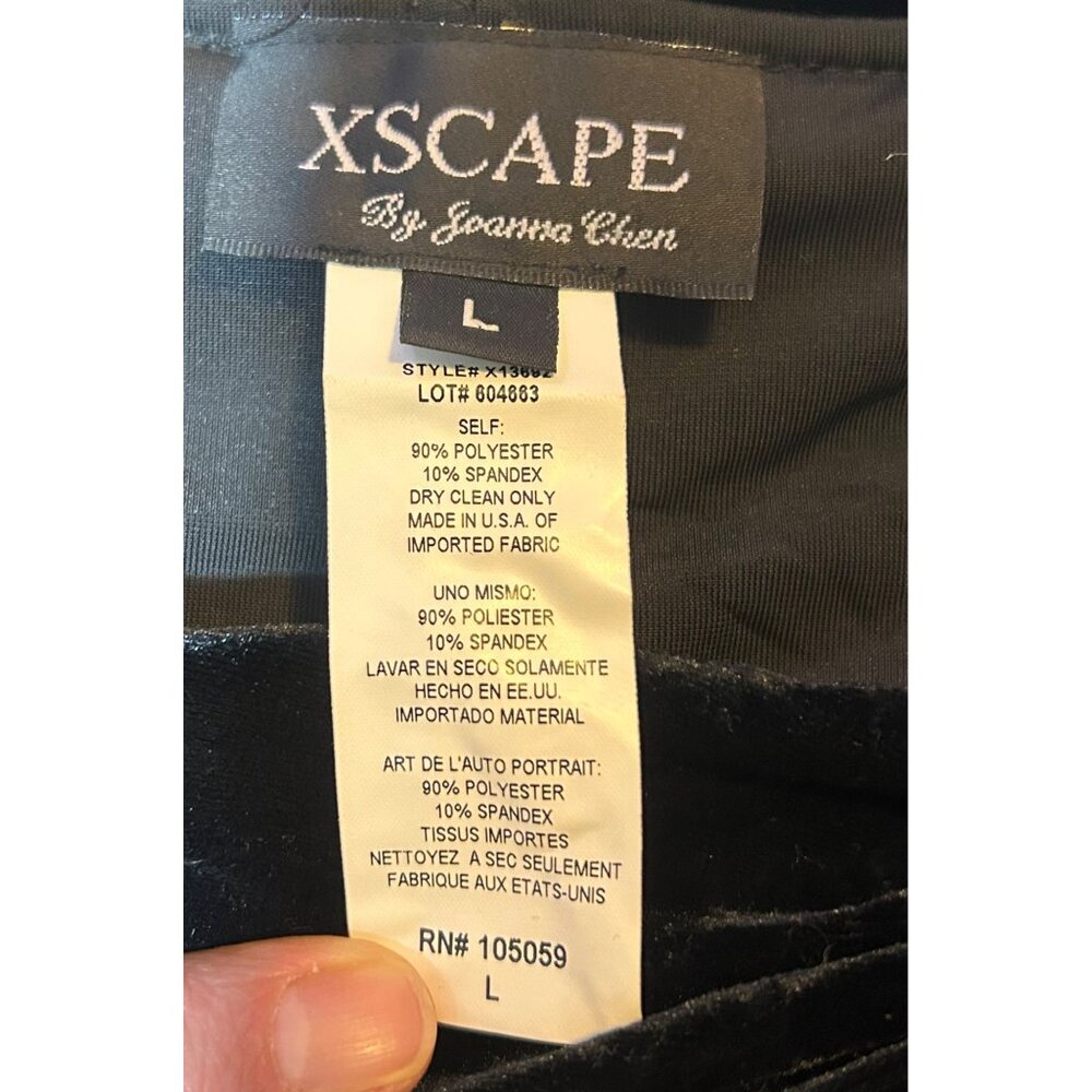 Xscape By Joanna Chen Black Velvet Off-Shoulder Top Lg Elegant Cocktail Party - Picture 3 of 9
